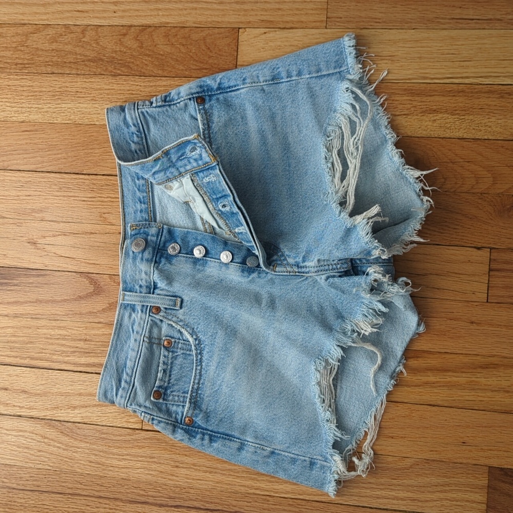 Levi's distressed jean shorts